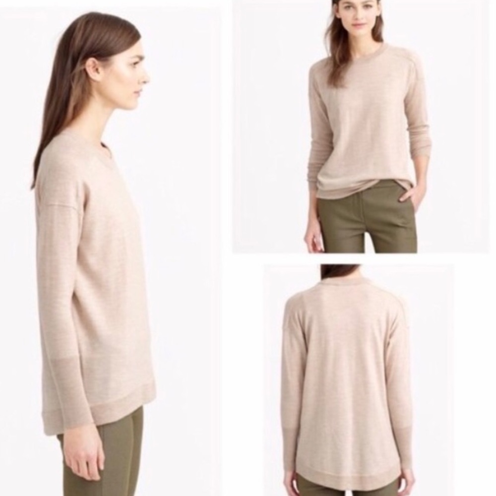 J. Crew Cotton Merino Crew Neck Tunic Sweater